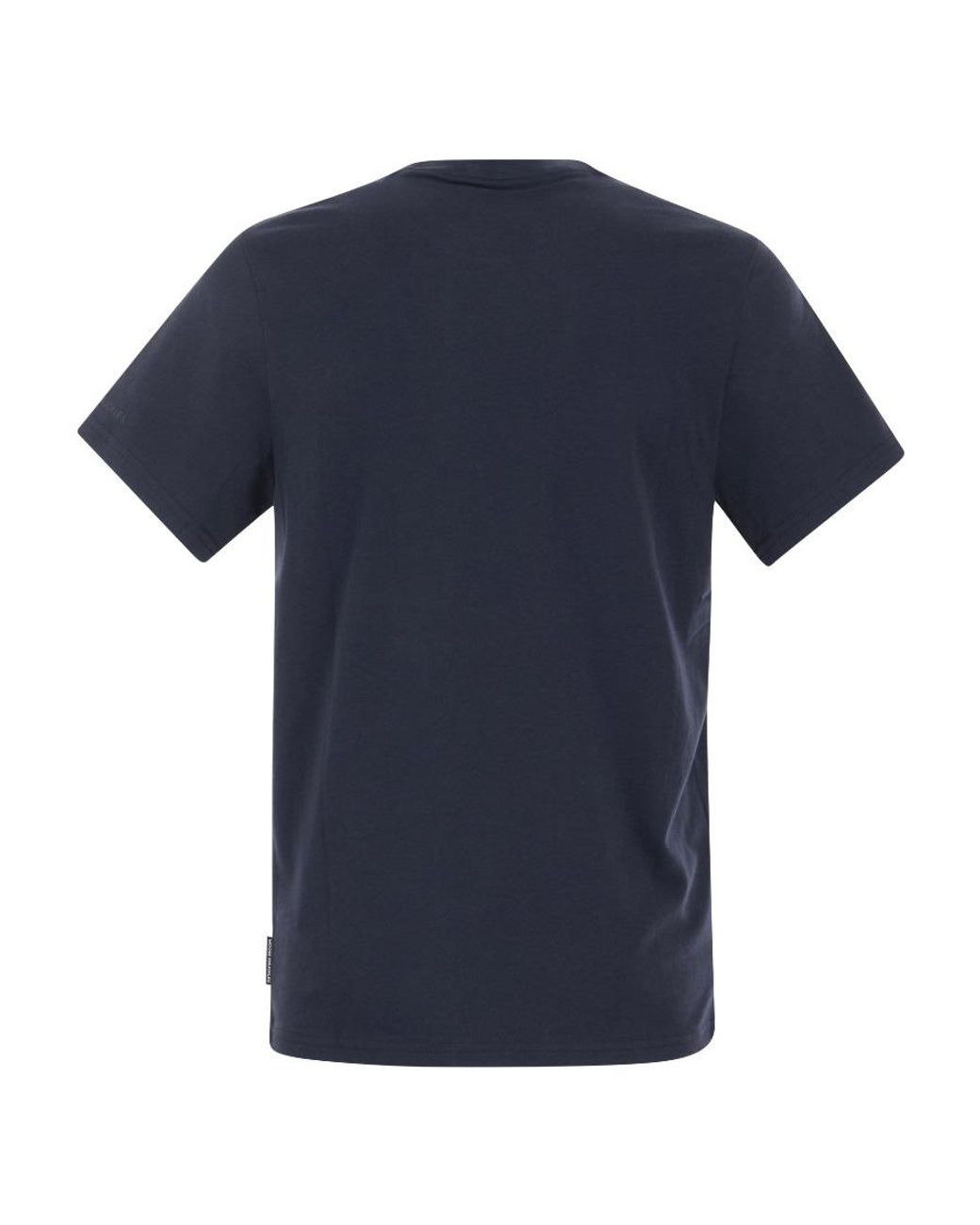 Moose Knuckles Blue Logo-Print Cotton T-Shirt for men