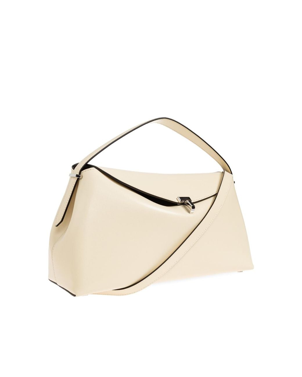 Totême  Natural T-Lock Leather Top Handle Camel