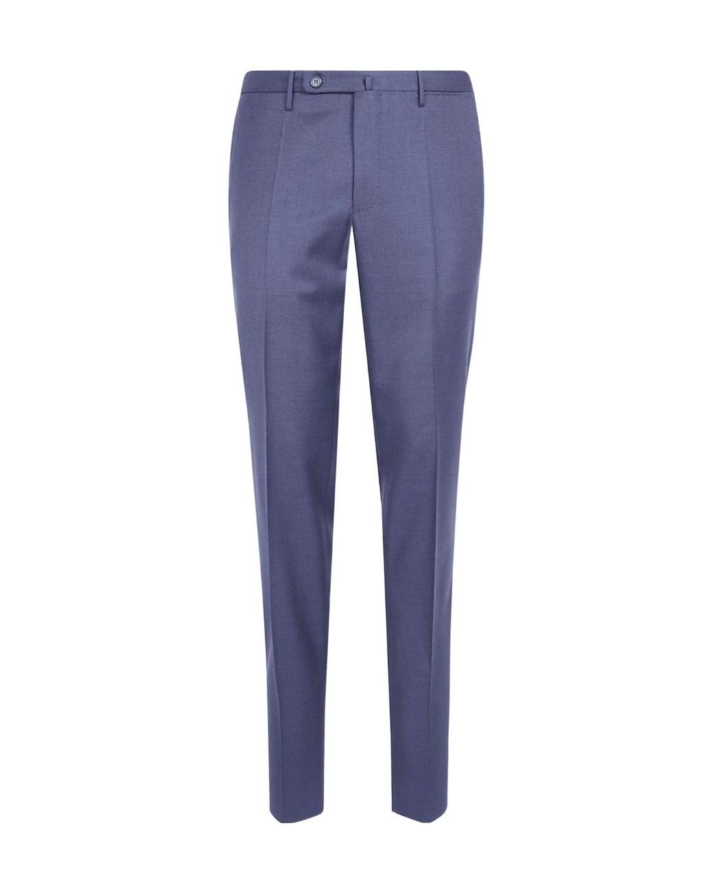 Incotex Blue Pressed-Crease Wool Tailored Trousers for men