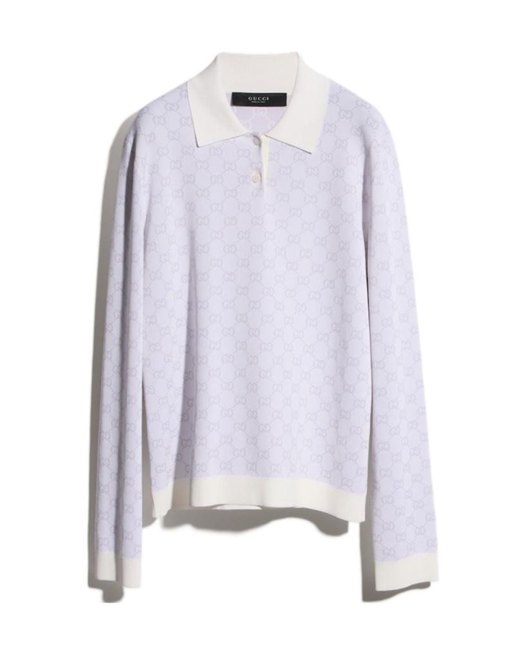 Gucci Purple Fine Knit Viscose Gg Jacquard Sweater