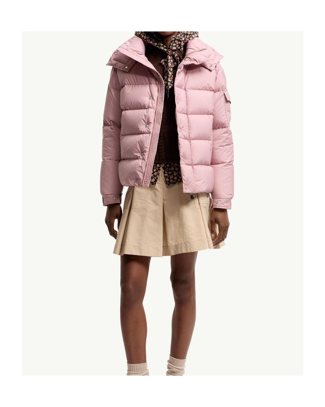 Moncler Pink Maya 70 Hooded Short Puffer Jacket