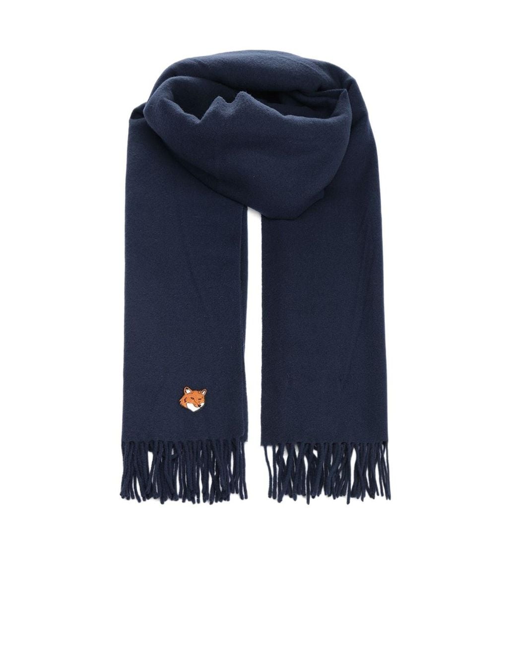 Maison Kitsuné Blue Maison Kitsuné Fox Head Scarf for men