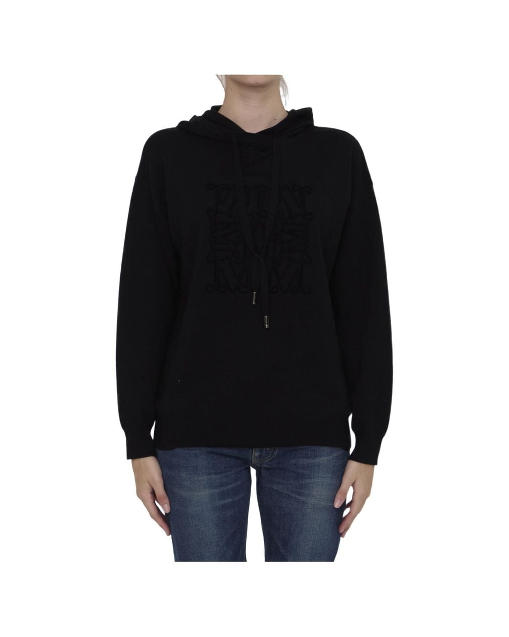 Max Mara Black Pamir Drawstring Long-Sleeved Hoodie