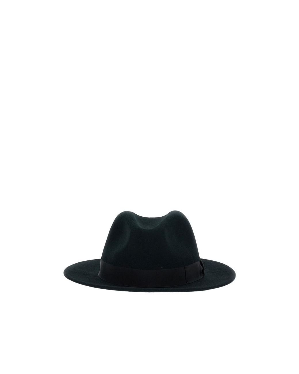 Borsalino Black Grosgrain-Band Fedora Hat for men