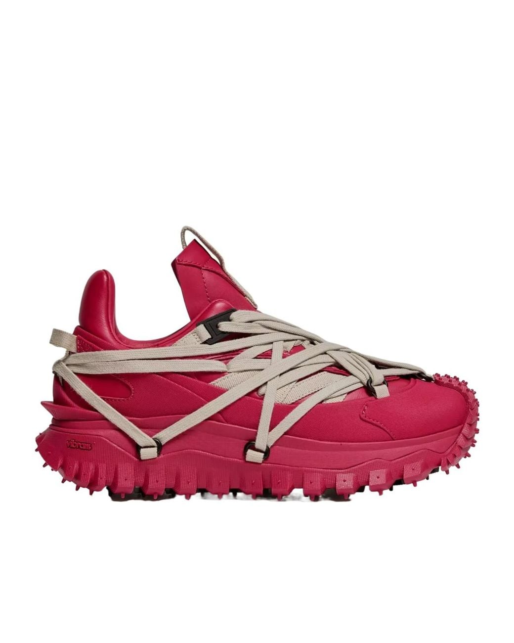 Moncler Pink Moncler Rick Owens Trailgrip Megalace Leather Sneakers for men