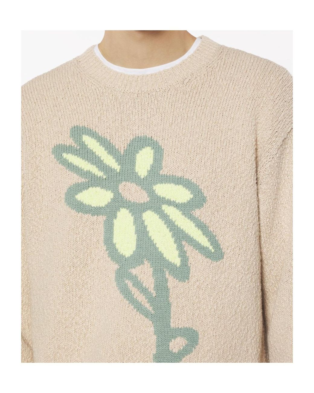 Maison Kitsuné Natural Abstract Daisy Intarsia Jumper for men