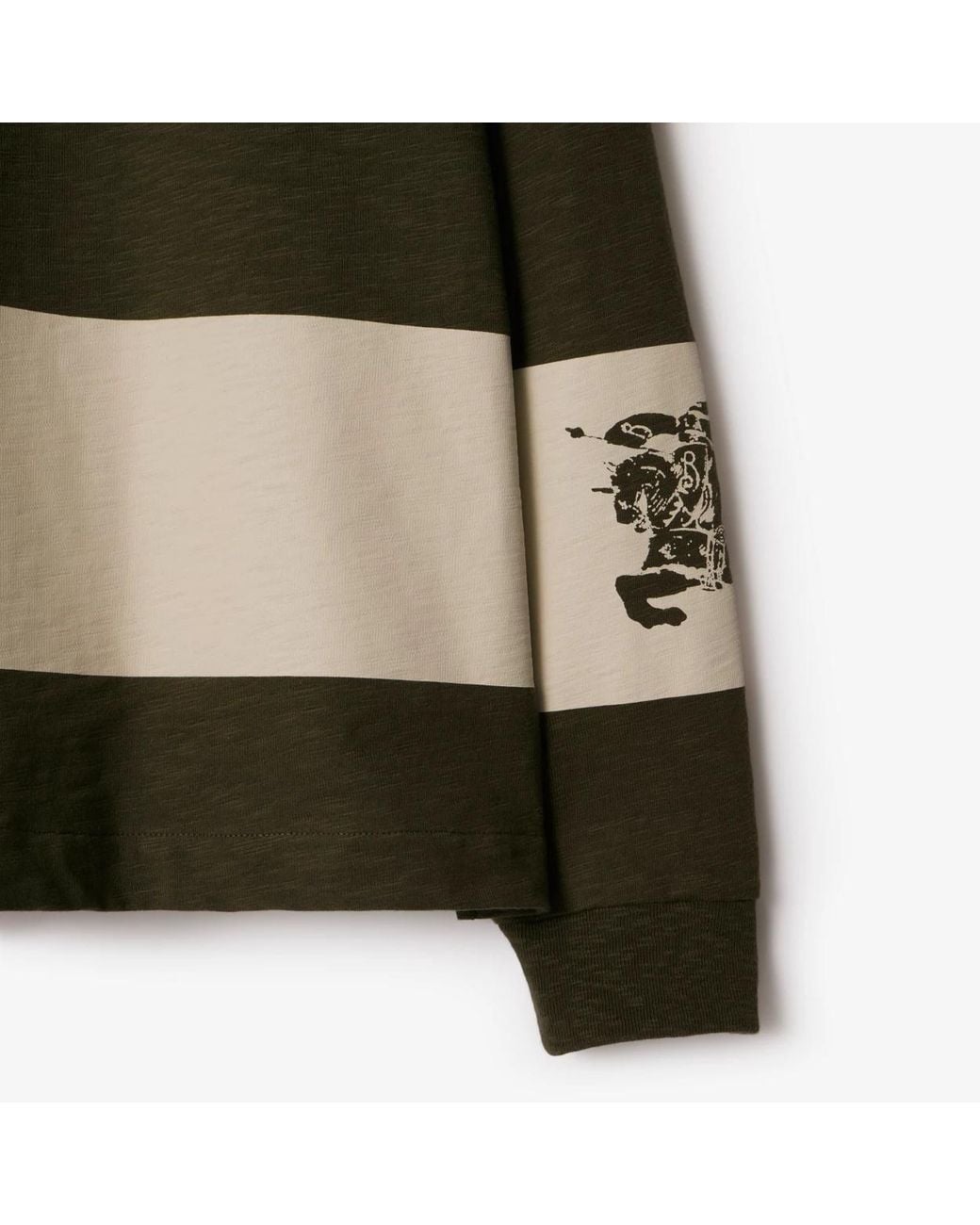 Burberry Green Ekd-Print Stripe-Detailed Crewneck Sweatshirt for men
