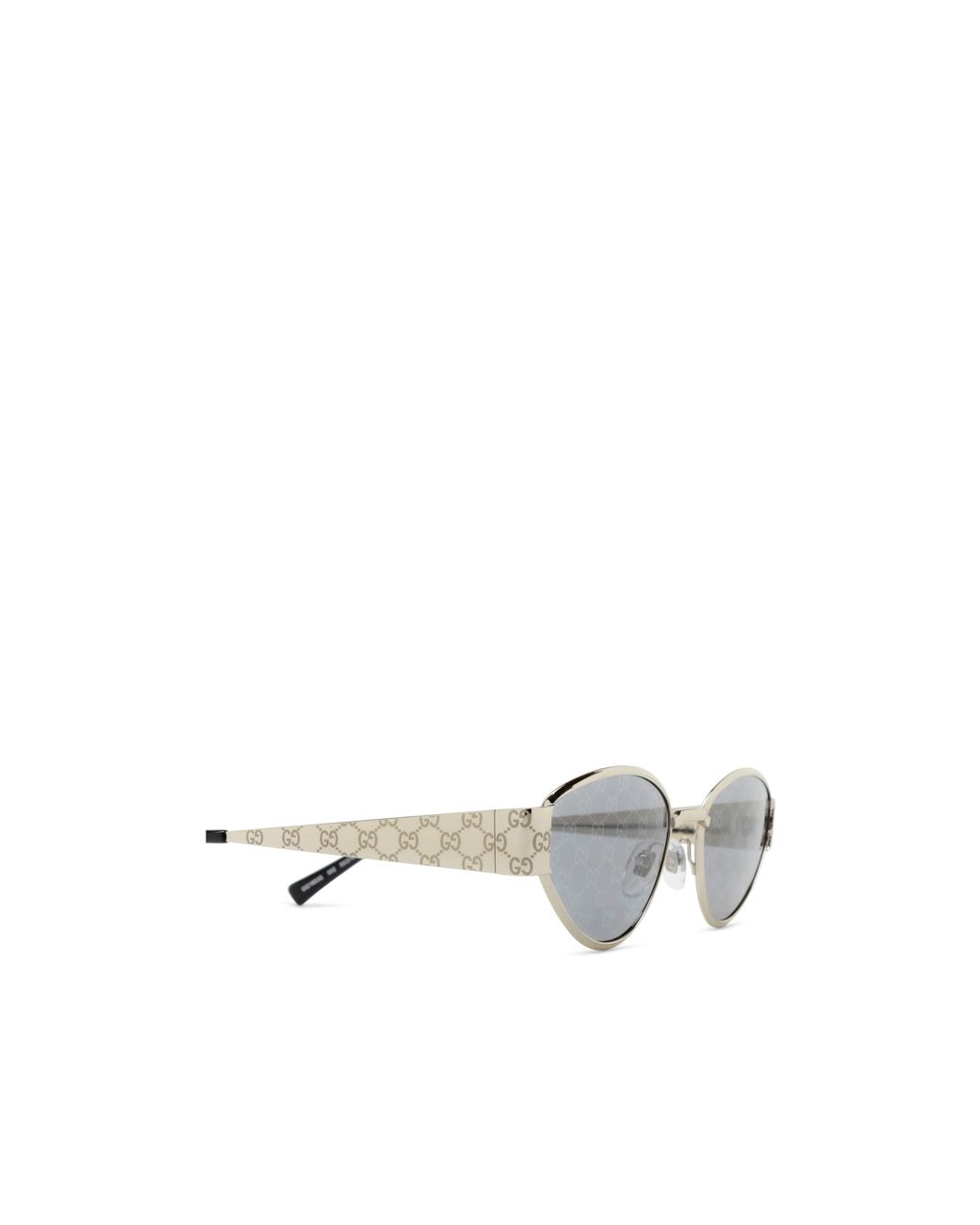 Gucci White Eyewear Geometrical Frame Sunglasses