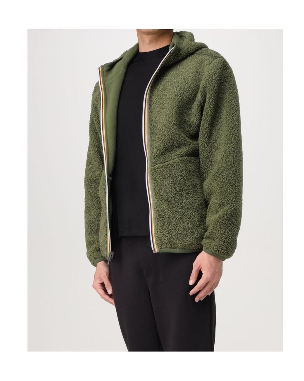 K-Way Green Hooded Reversible Jacket for men