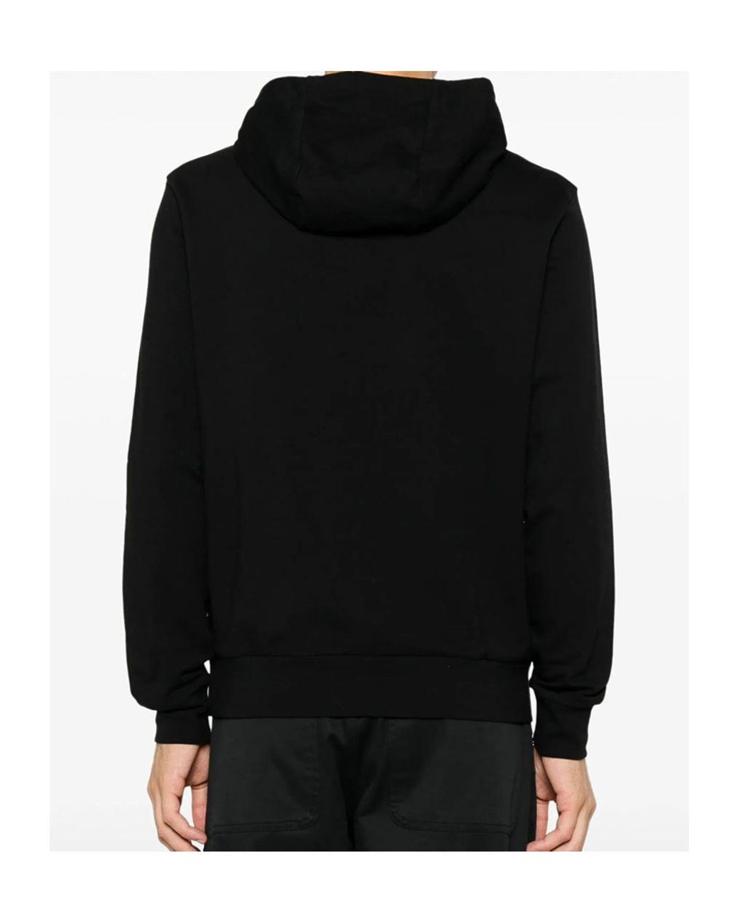 C P Company Black Metropolis Series Logo-Patch Hoodie for men