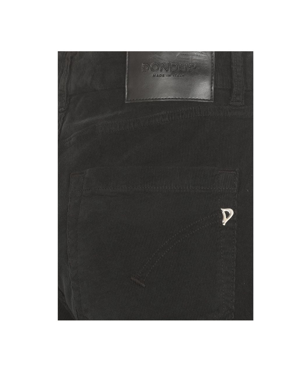Dondup Black Button-Embellished Corduroy Trousers
