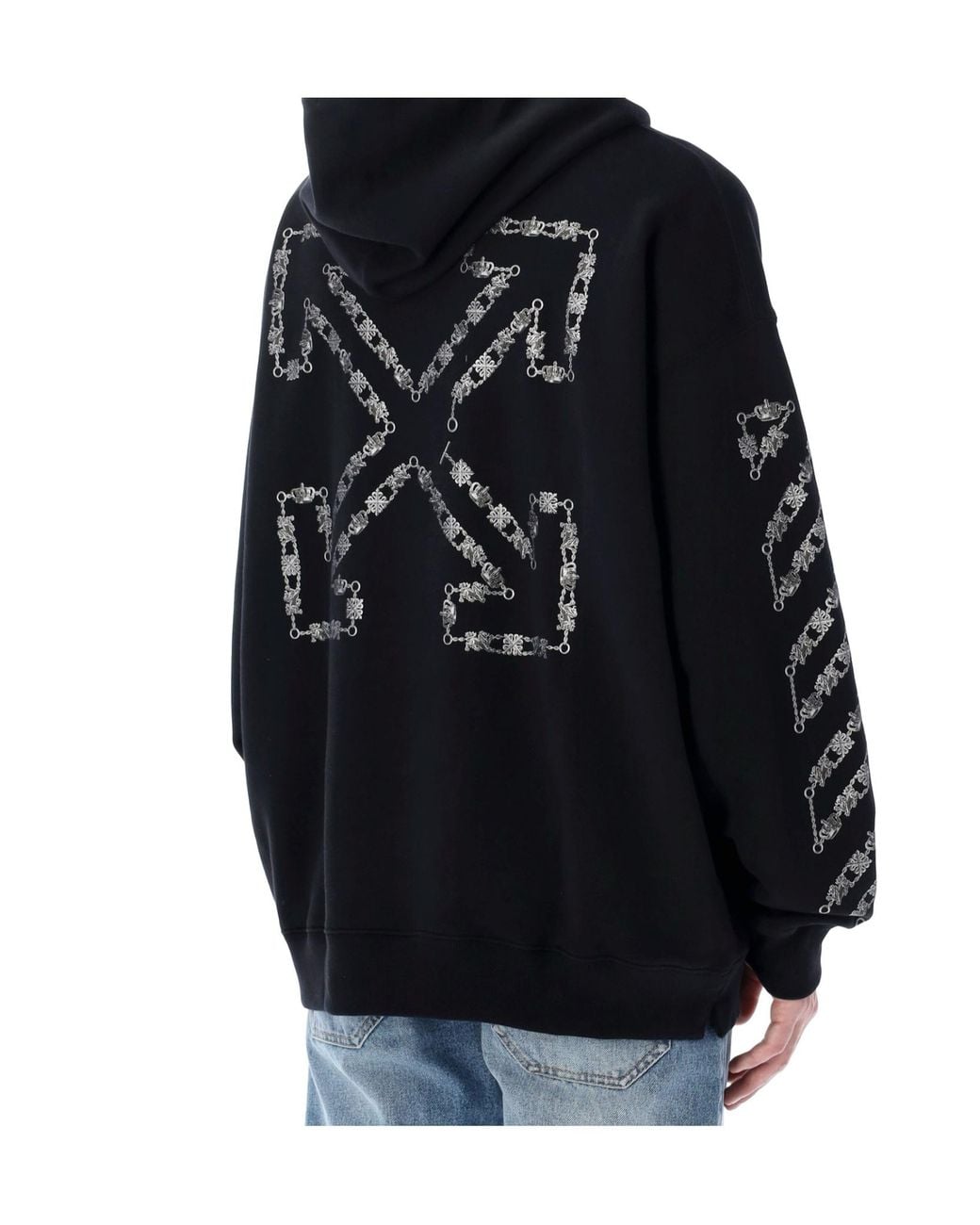 Off-White c/o Virgil Abloh Blue Chain Arrow Skate Hoodie for men