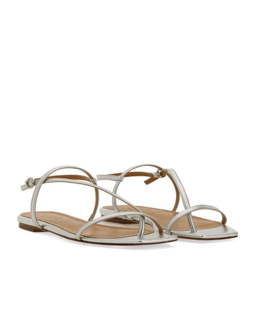 Aeyde White Ella Leather Sandals