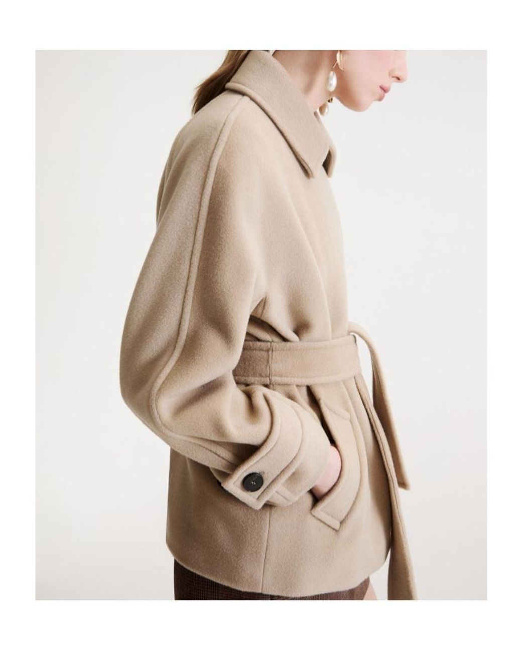 Marella Natural Beaver Kimono Jacket