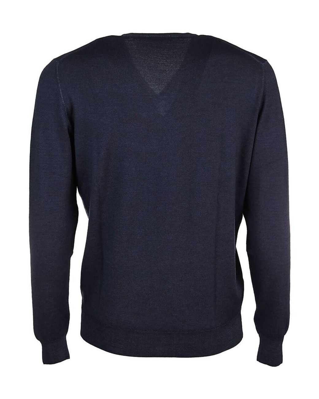Drumohr Blue V-Neck Sweater for men