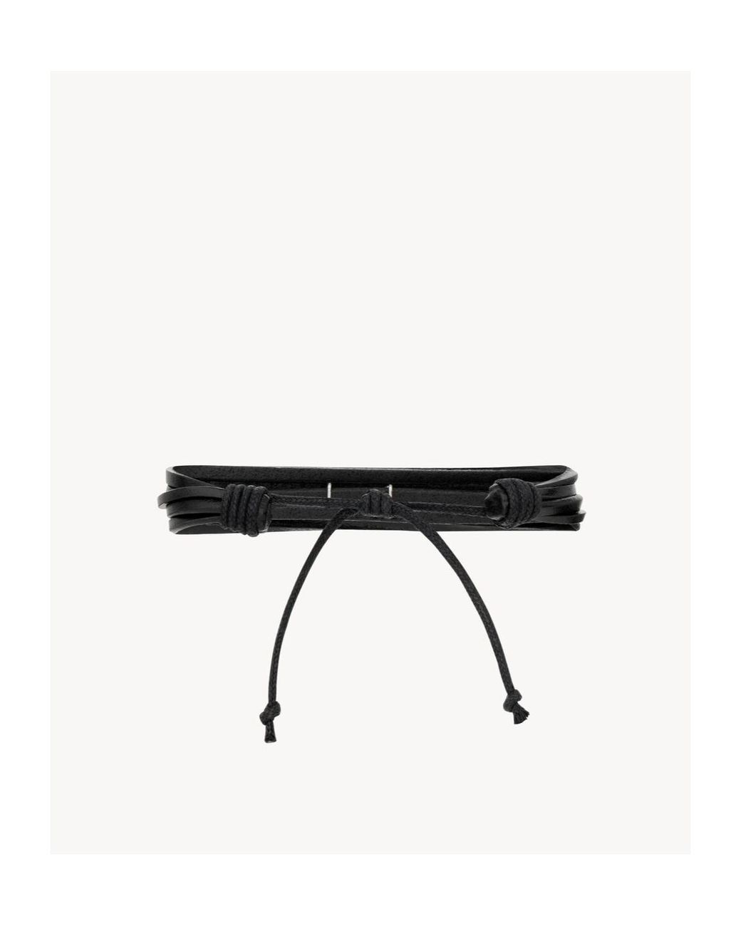 Saint Laurent Black Cassandre Multi-Strand Bracelet for men
