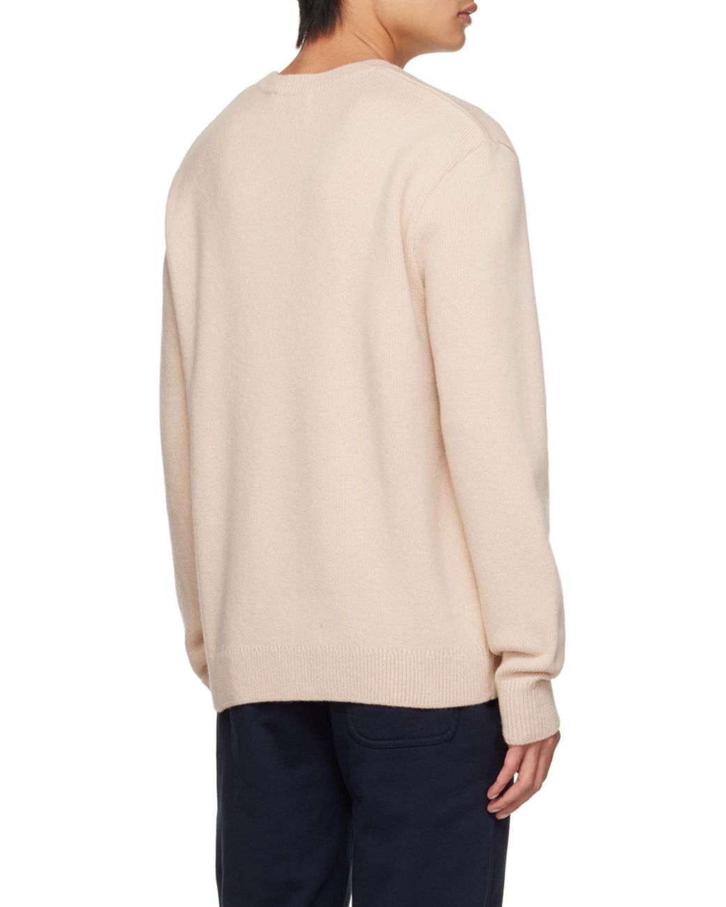 Maison Kitsuné Natural Fox Crew-Neck Wool Jumper for men