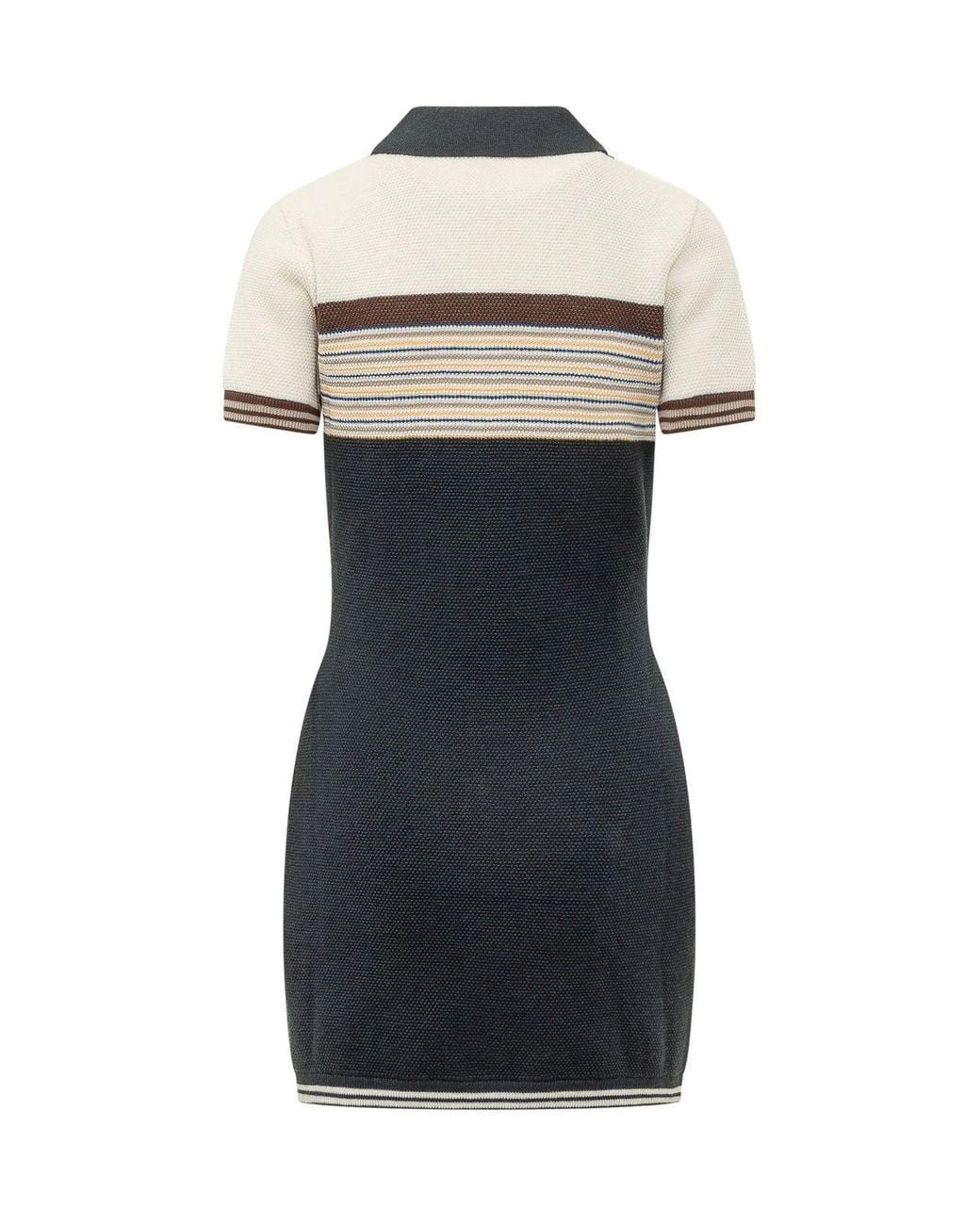 Casablanca Multicolor Café Stripe Polo Dress
