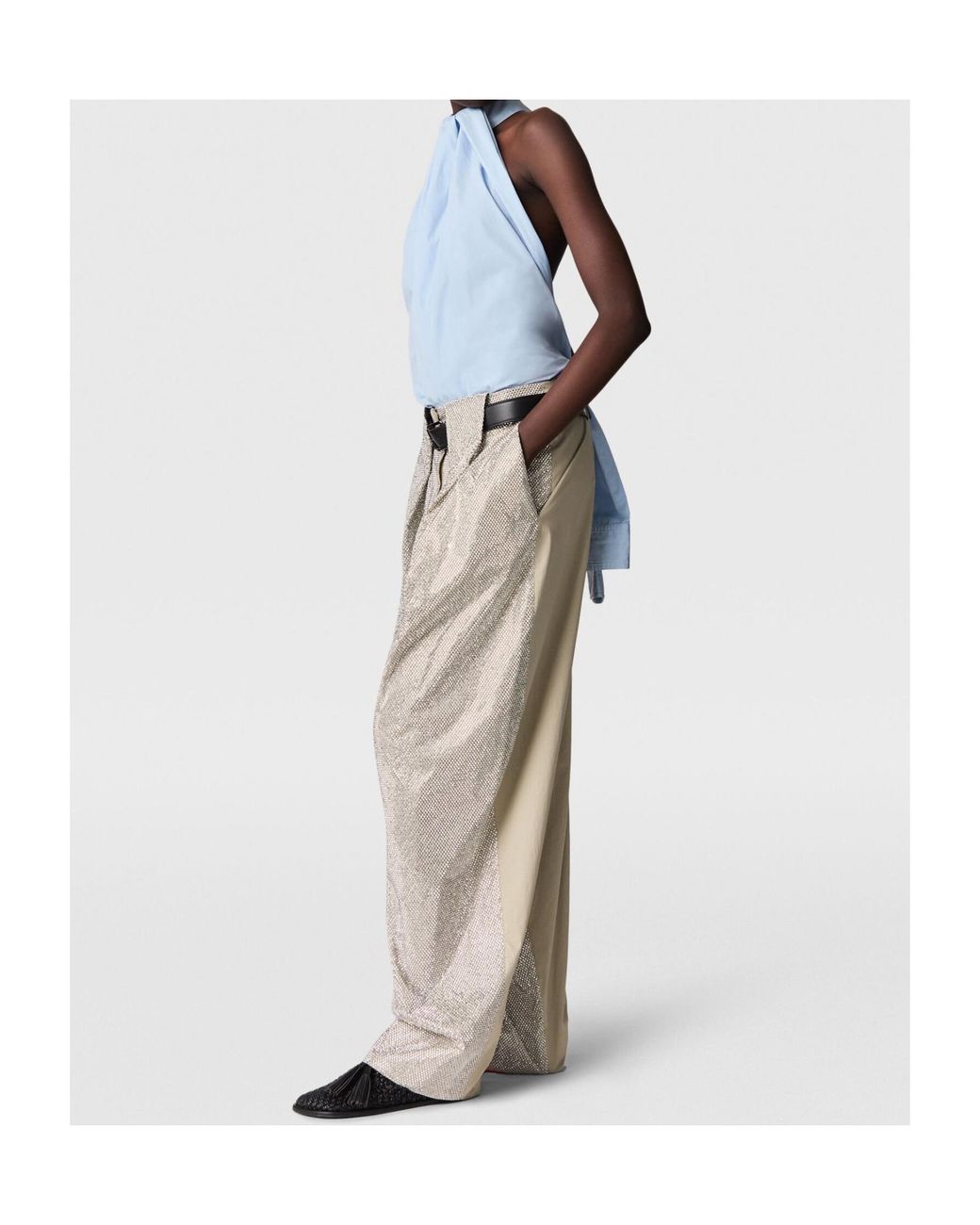 Stella McCartney Blue Halter-Neck Tie-Back Top