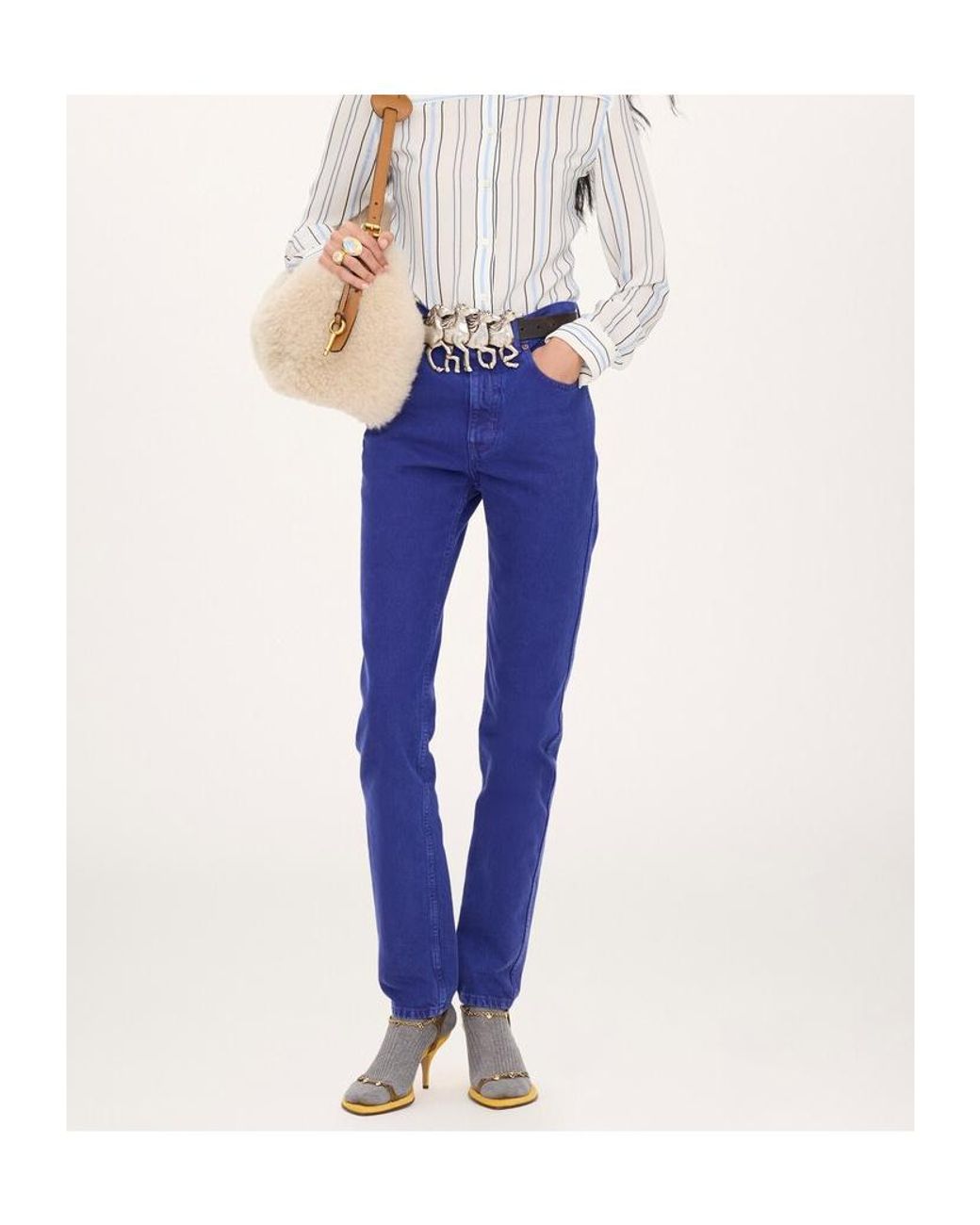Chloé Blue Chloé High-Rise Straight Jeans