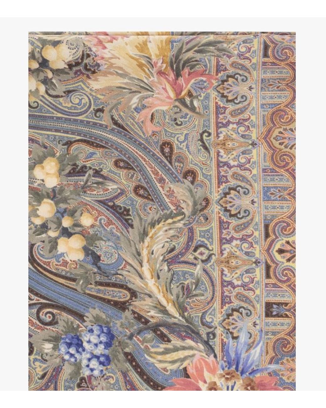 Etro Gray Paisley Floral Square Scarf