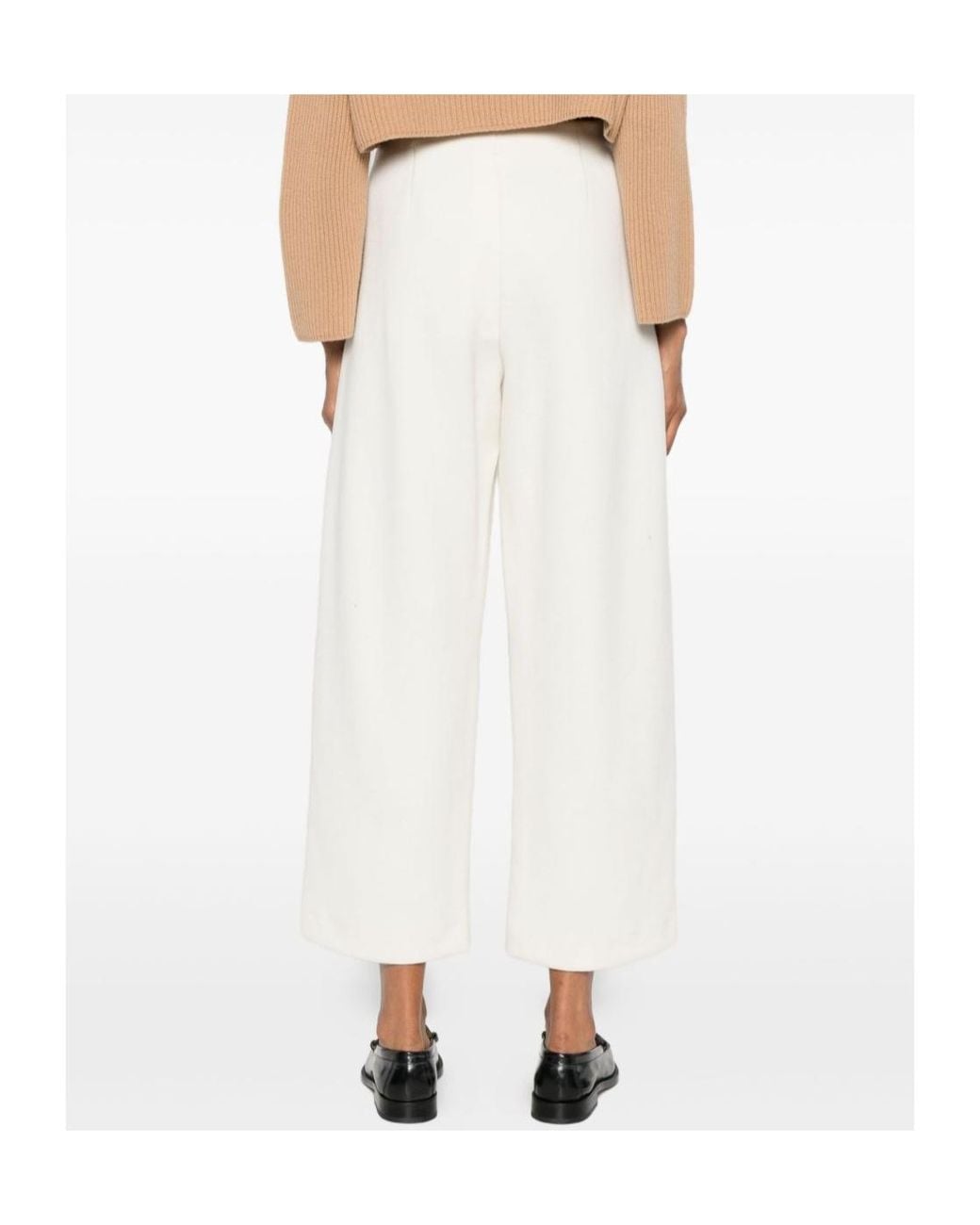 Max Mara White High-Waist Trousers