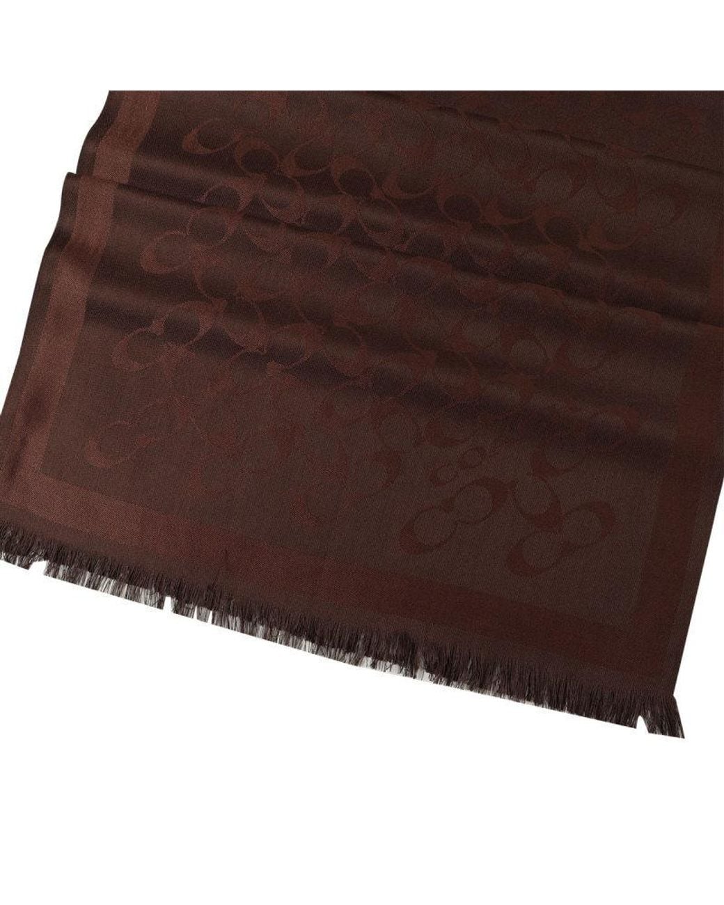 COACH Brown Tasseled Scarf