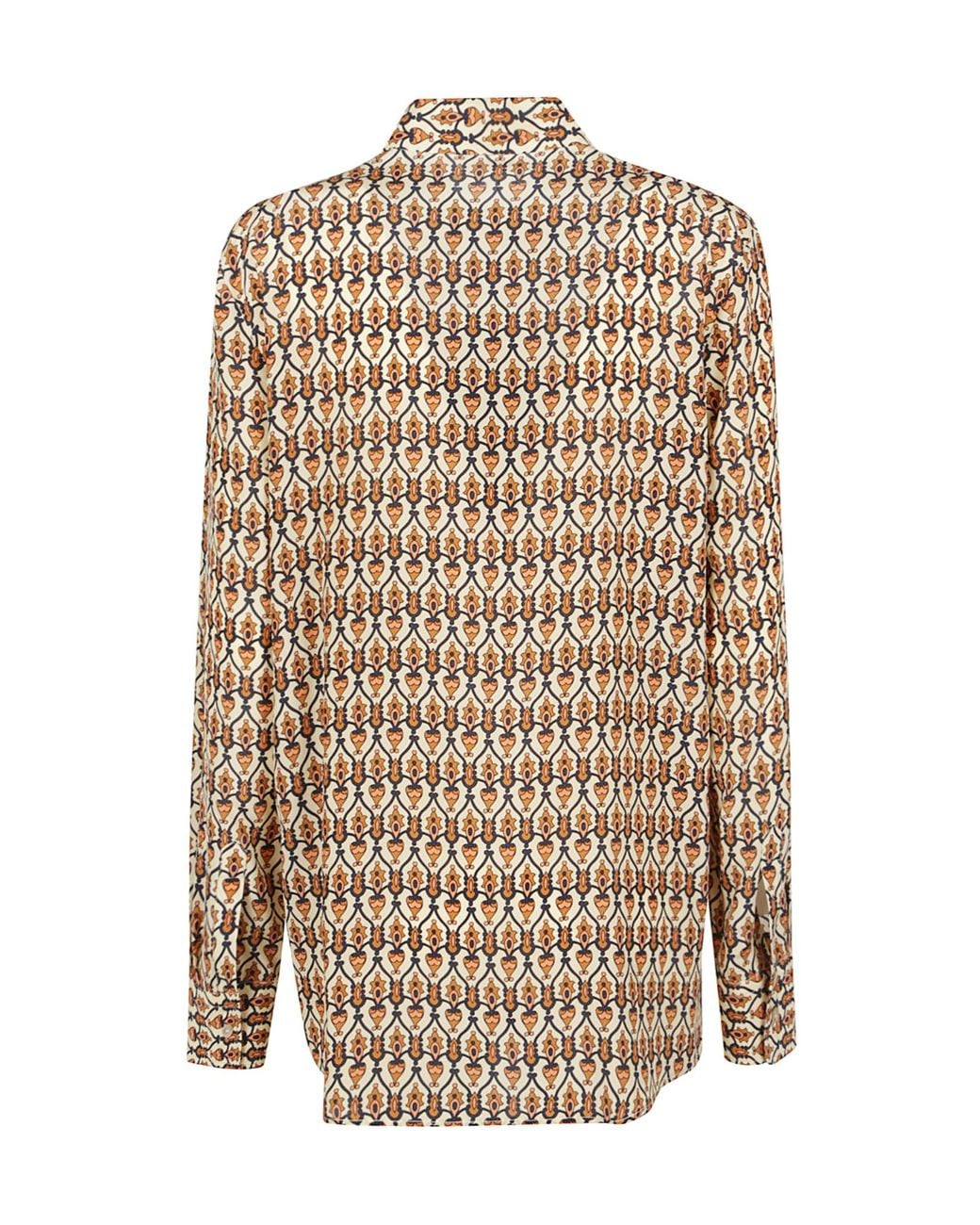 Etro Natural Graphic Printed Curved Hem Shirt