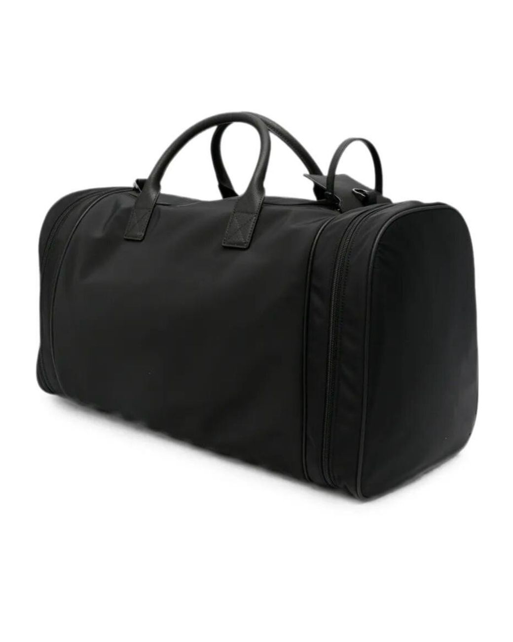 Emporio Armani Black Logo-Plaque Holdall for men