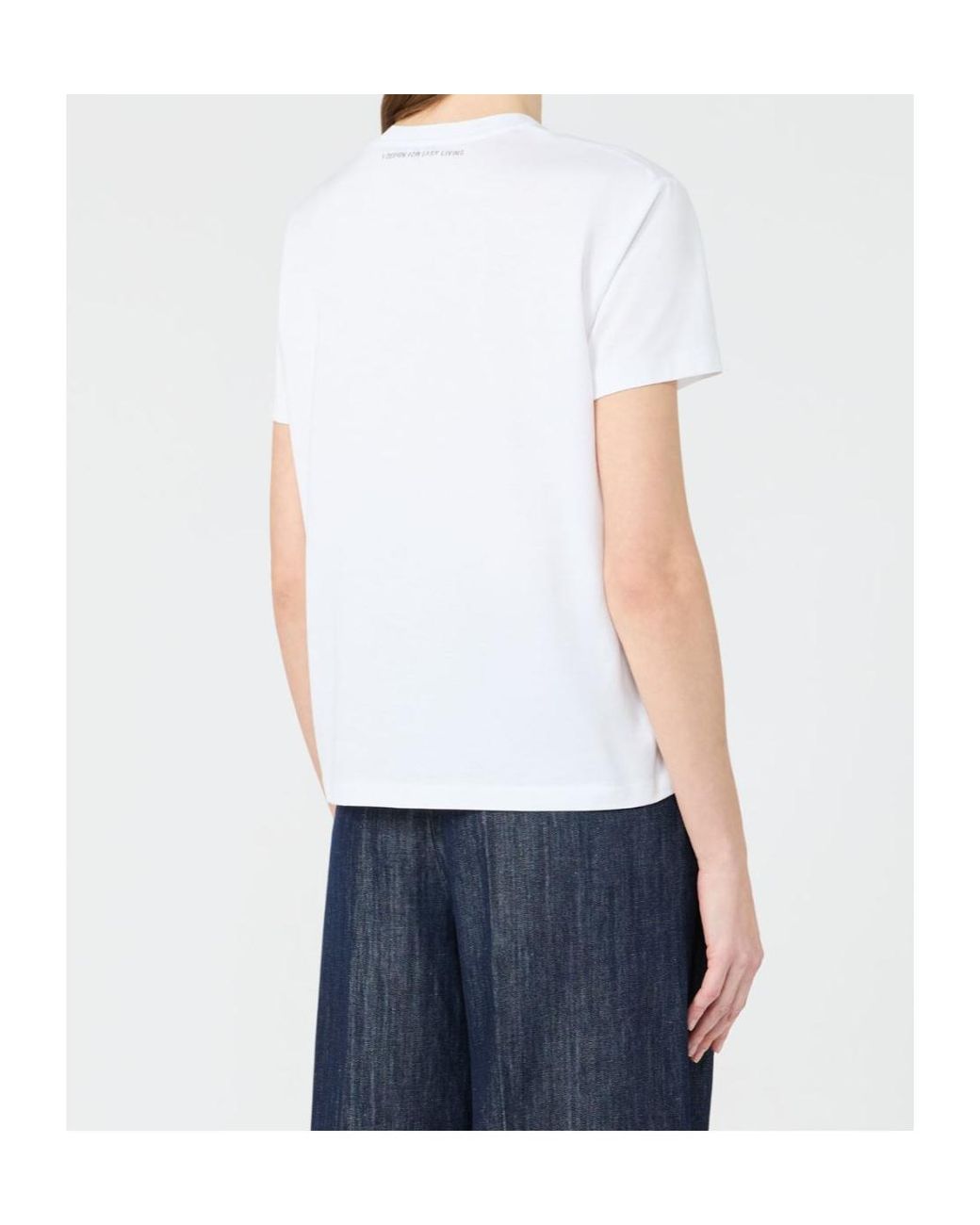 Max Mara White Edile Logo Printed Crewneck T-Shirt