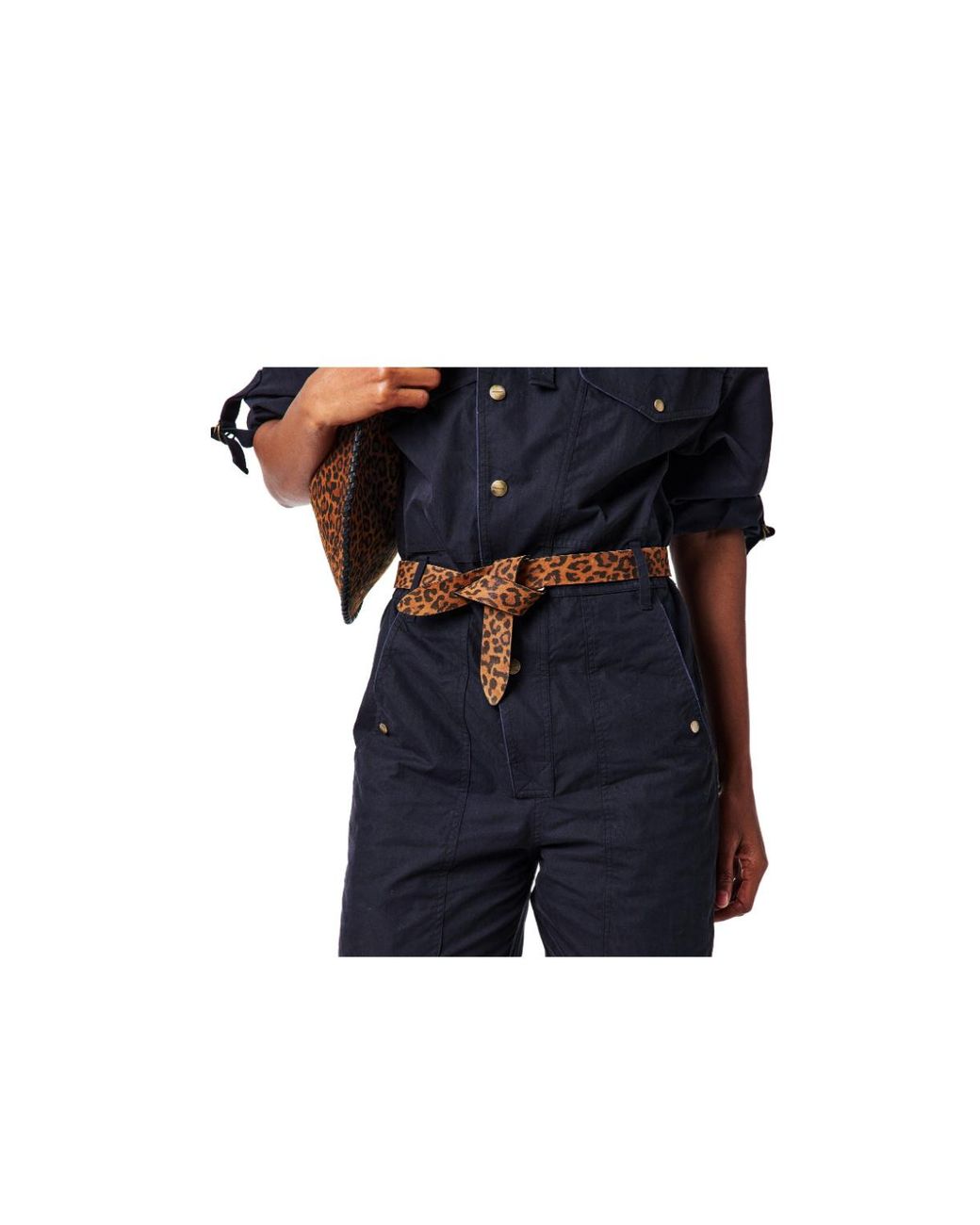 Isabel Marant White Leopard Print Belt