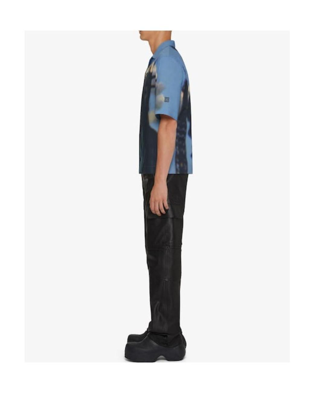 Givenchy Blue Hawaiian Collar Shirt for men