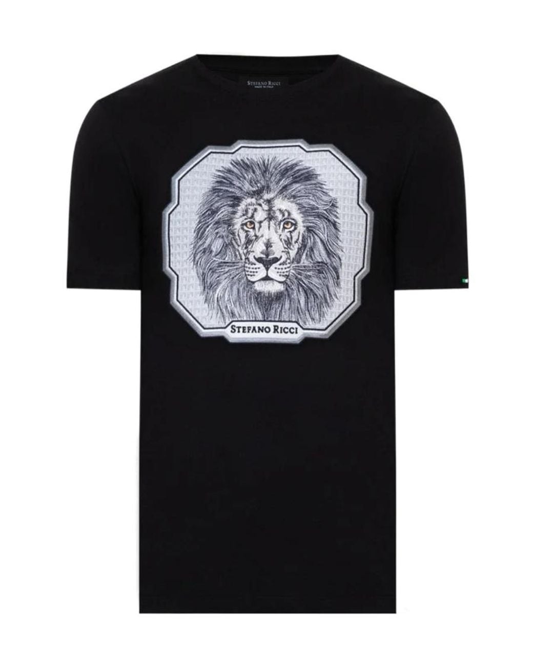 Stefano Ricci Black T-Shirt With Round Neck And Short Sleeves for men