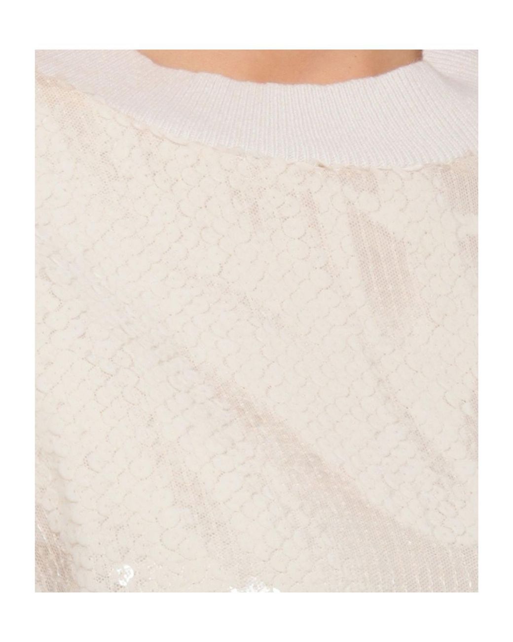 Peserico Natural Aurea Sequined Knitted Top