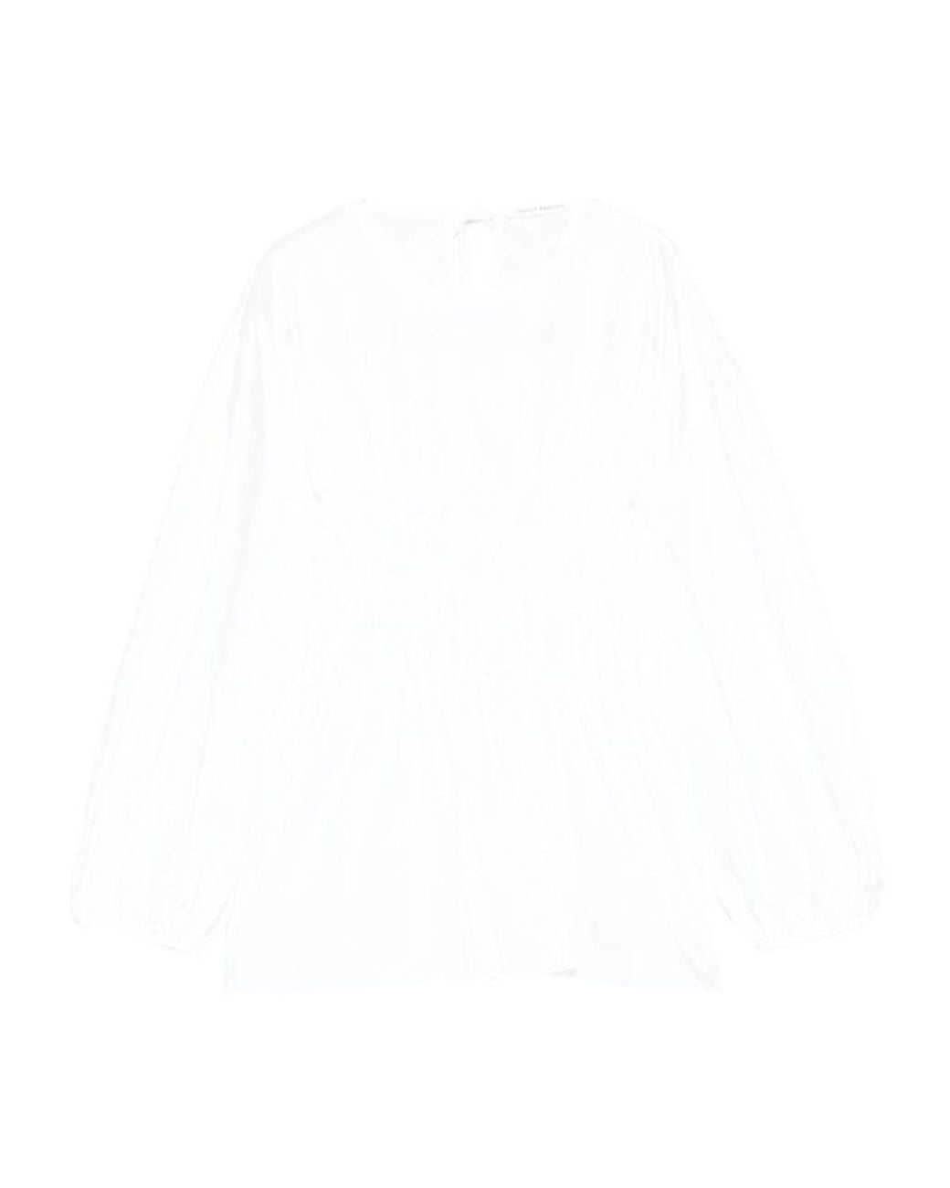 CECILIE BAHNSEN White Puff-Sleeved Top