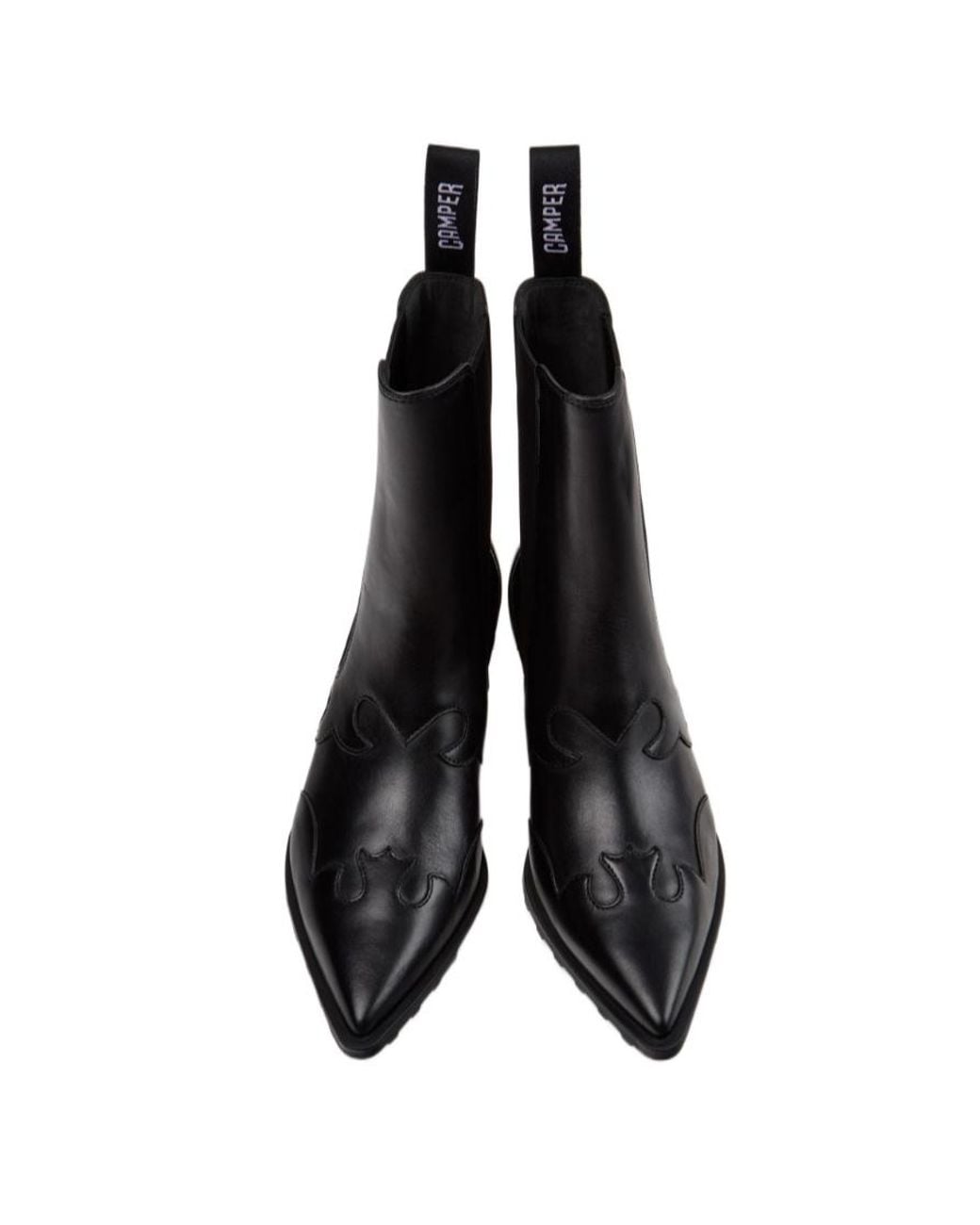 Camper Black Anita Panelled Leather Ankle Boots