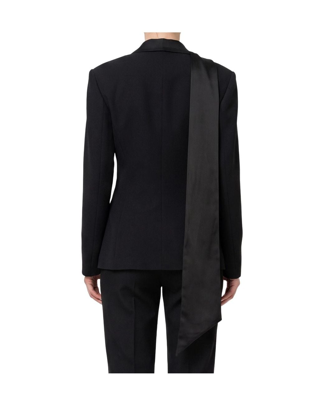 The Attico Blue The Satin Shawl Tuxedo Blazer