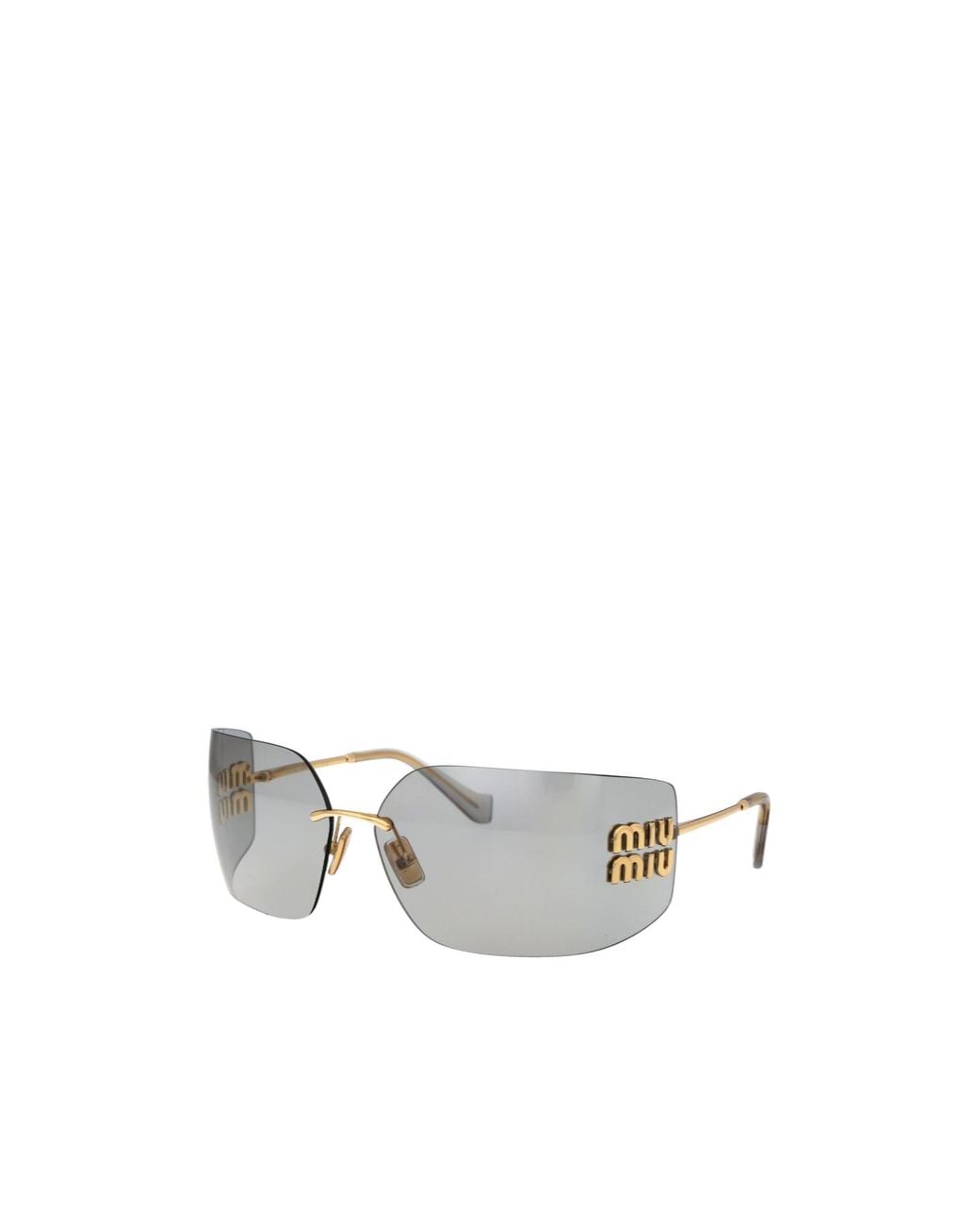 Miu Miu White Rimless Sunglasses