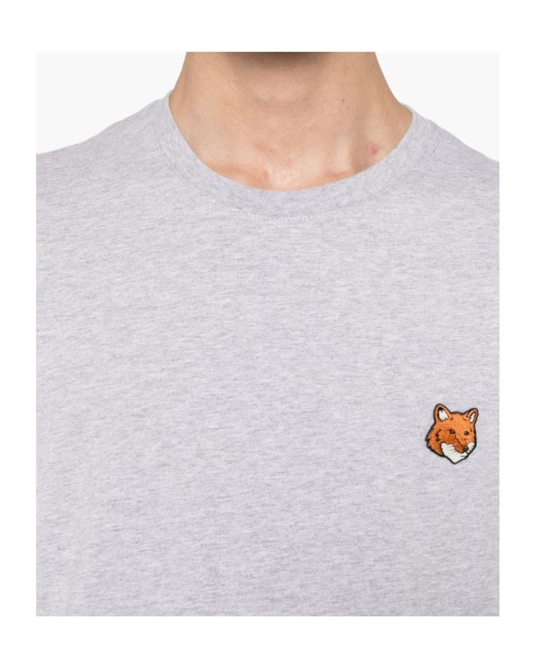 Maison Kitsuné White Maison Kitsuné Fox Head Regular T-Shirt for men