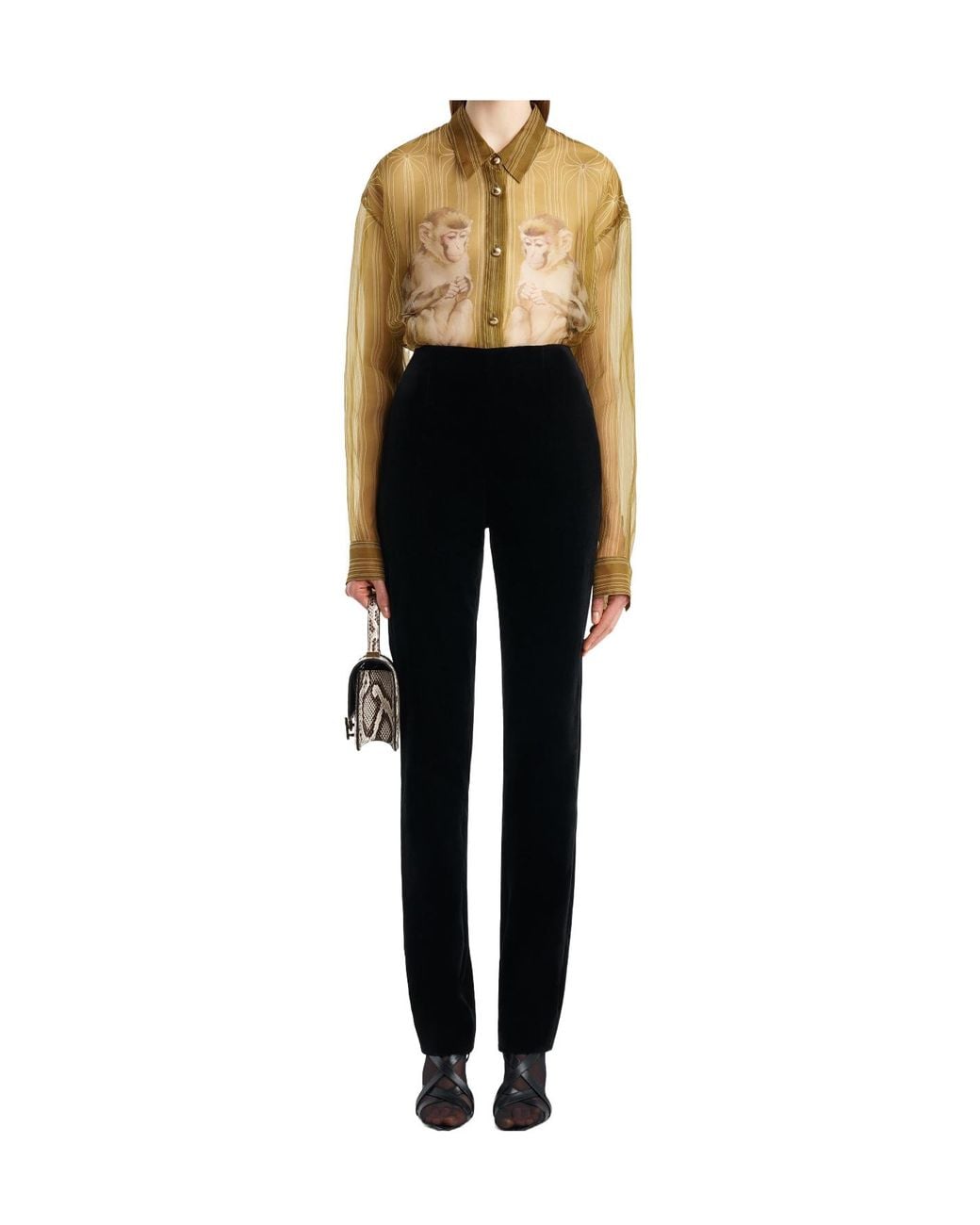 Khaite Metallic Goya Silk Organza Shirt