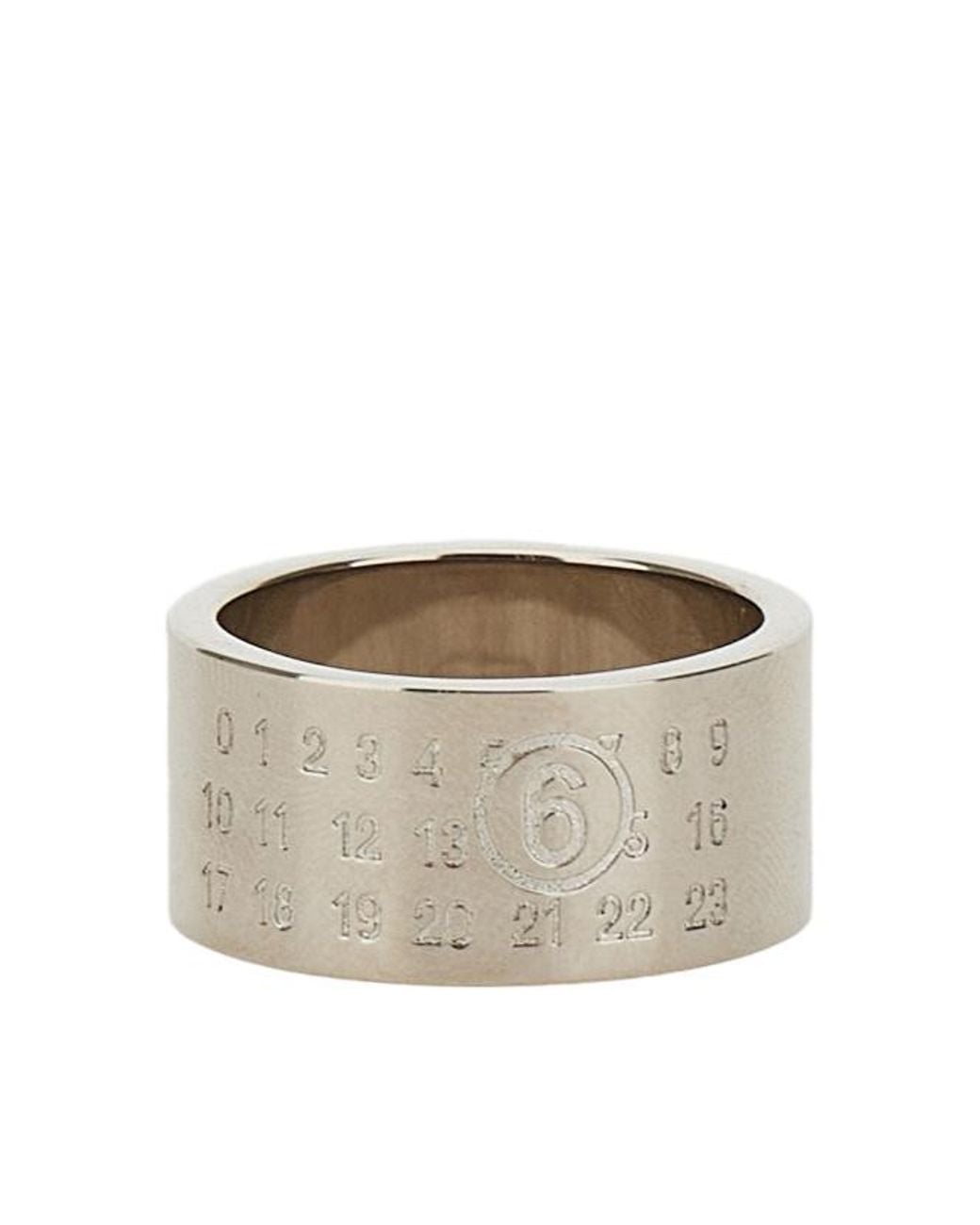 MM6 by Maison Margiela Gray Numeric Logo Ring for men