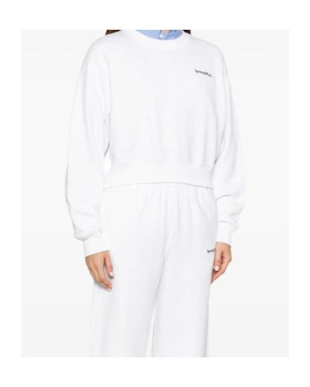 Sporty & Rich White Crew-Neck Sweatshirt