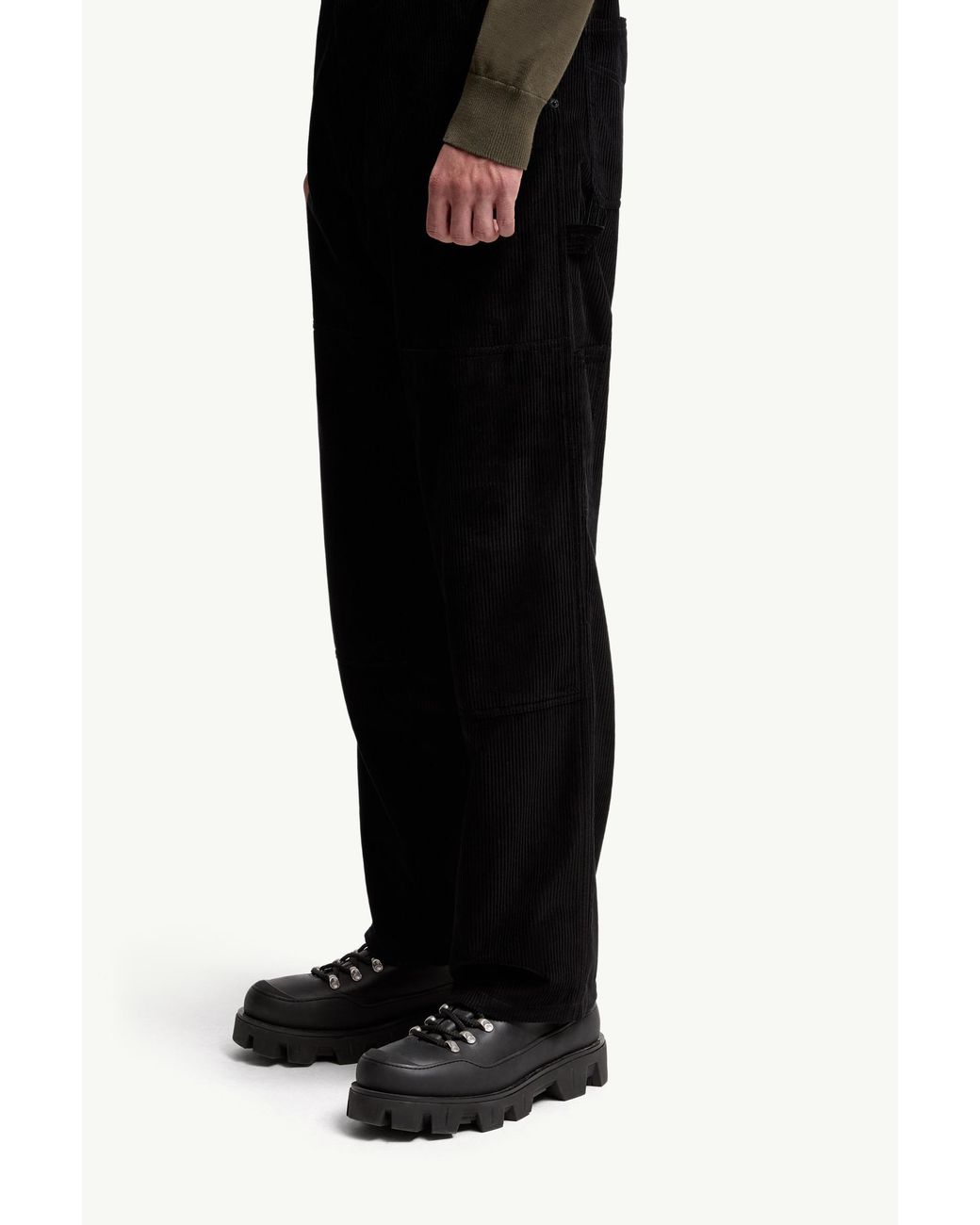Moncler Black Corduroy Jogging Trousers for men