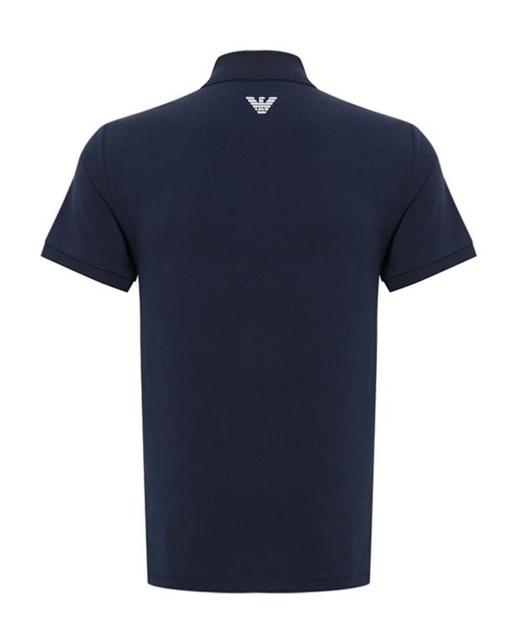 EA7 Blue Logo Lapel Polo Shirt for men