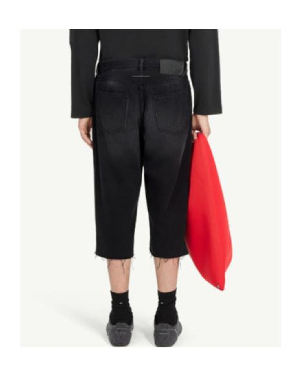 MM6 by Maison Margiela Black Denim Shorts for men