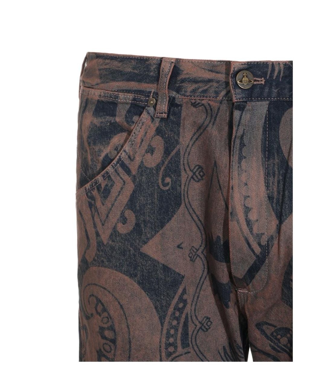 Vivienne Westwood Gray All-Over Printed Jeans for men