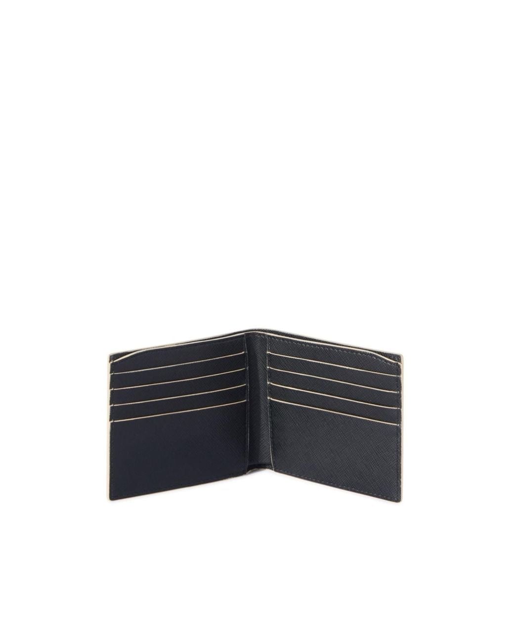 Off-White c/o Virgil Abloh Blue Logo Printed Bi-Fold Wallet for men