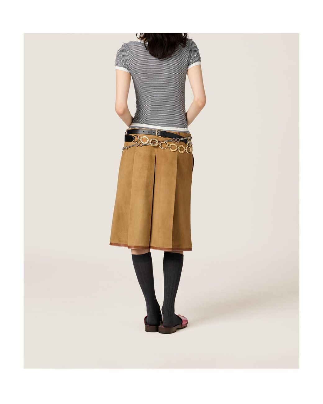 Miu Miu Gray Petit Bateau X Ribbed Jersey T-Shirt