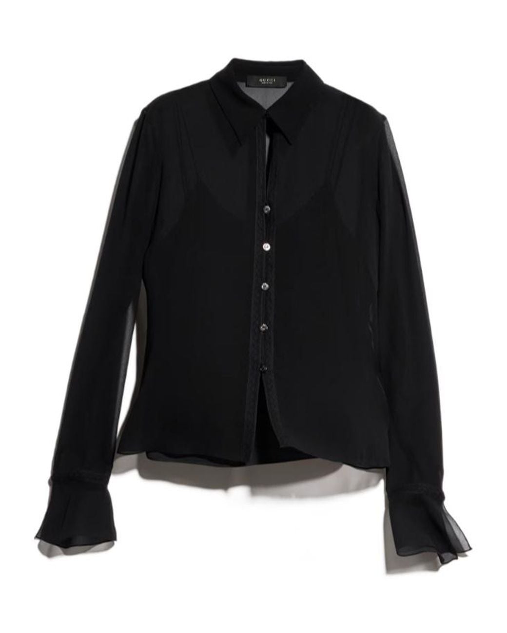 Gucci Black Silk Georgette Shirt