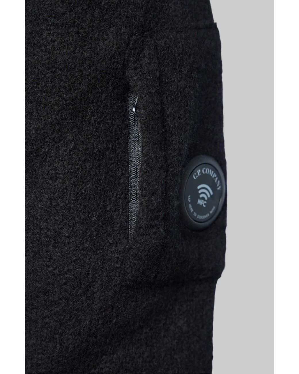 C P Company Black Long-Sleeved Crew-Neck Knit Top for men